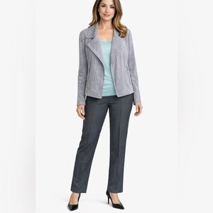 One by Chapter One Gray Suede Open Blazer